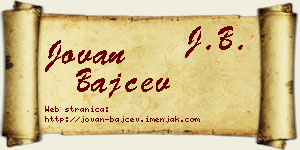 Jovan Bajčev vizit kartica